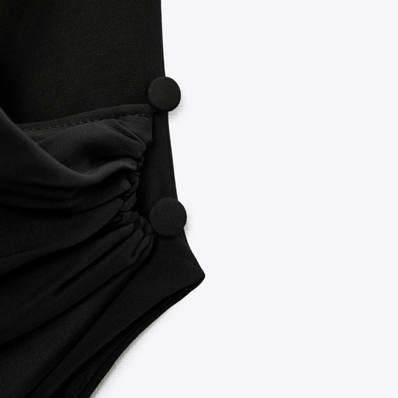 Zara NWT V-neck Black Spaghetti Strap Bodysuit - Picture 8 of 10